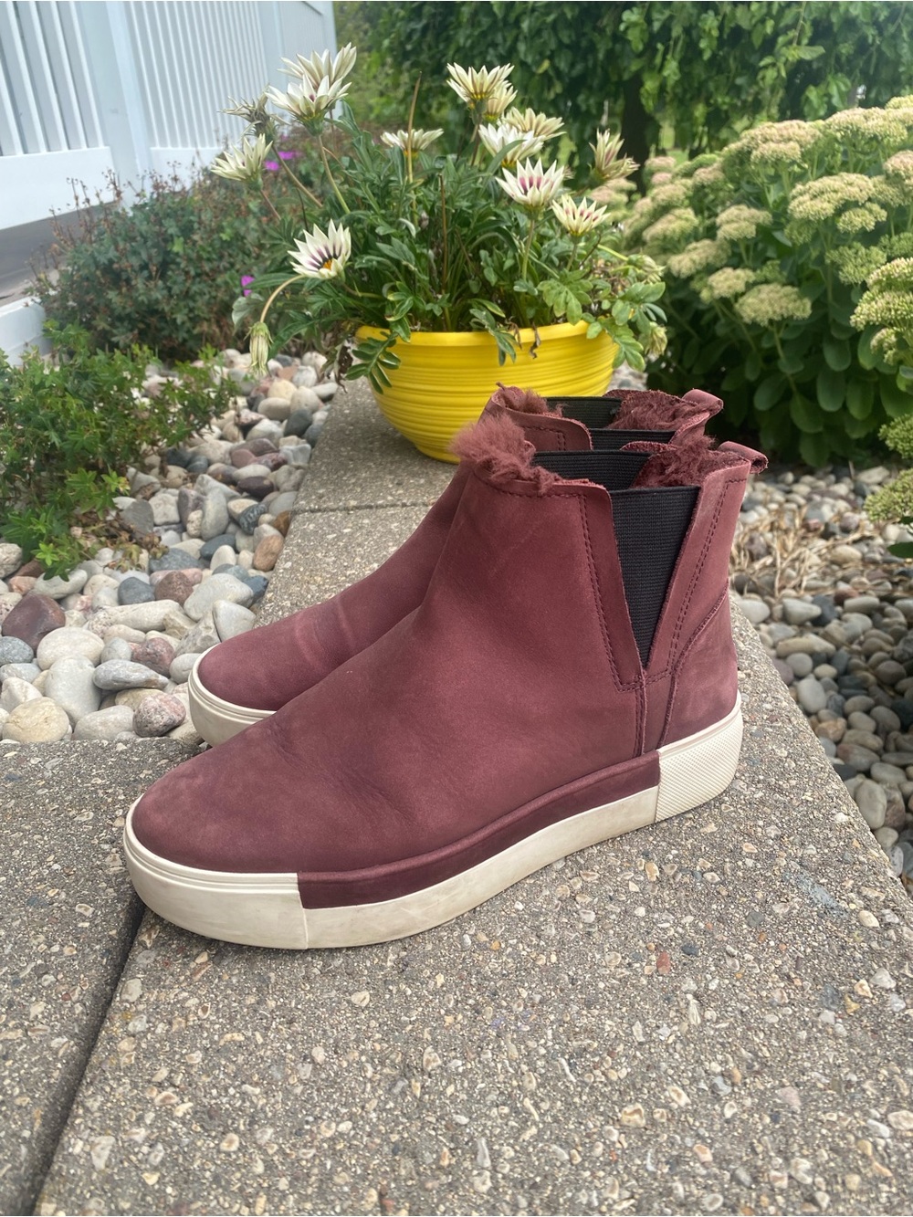 🌈 J Slides Women's Slip-On Ankle Booties in Plum Suede